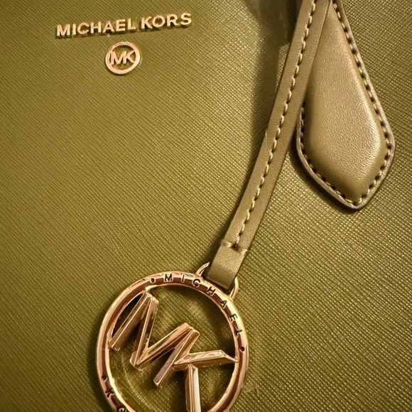 Michael Kors Green Tote with Gold Details
